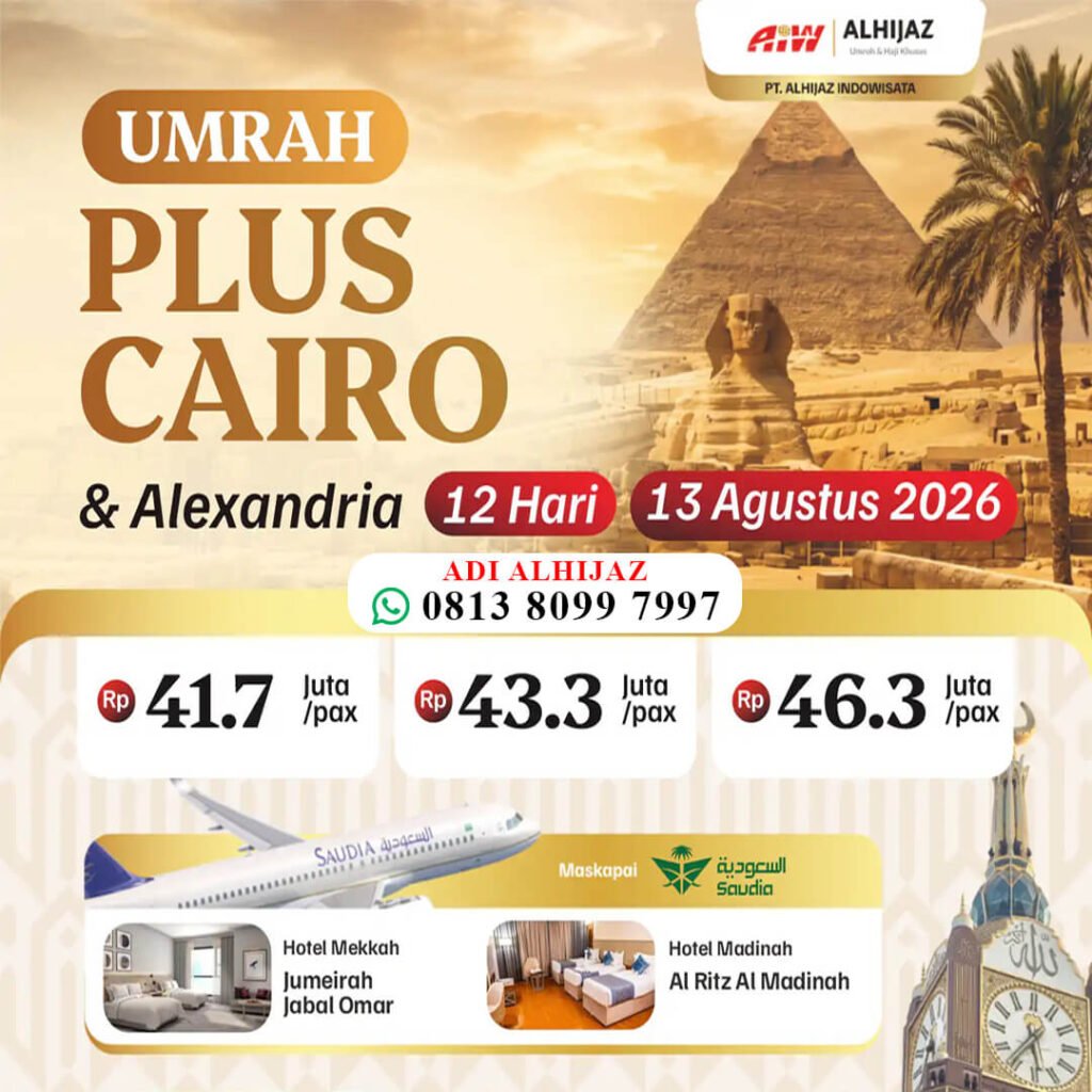 umroh plus mesir 12 hari 13 agustus 2026